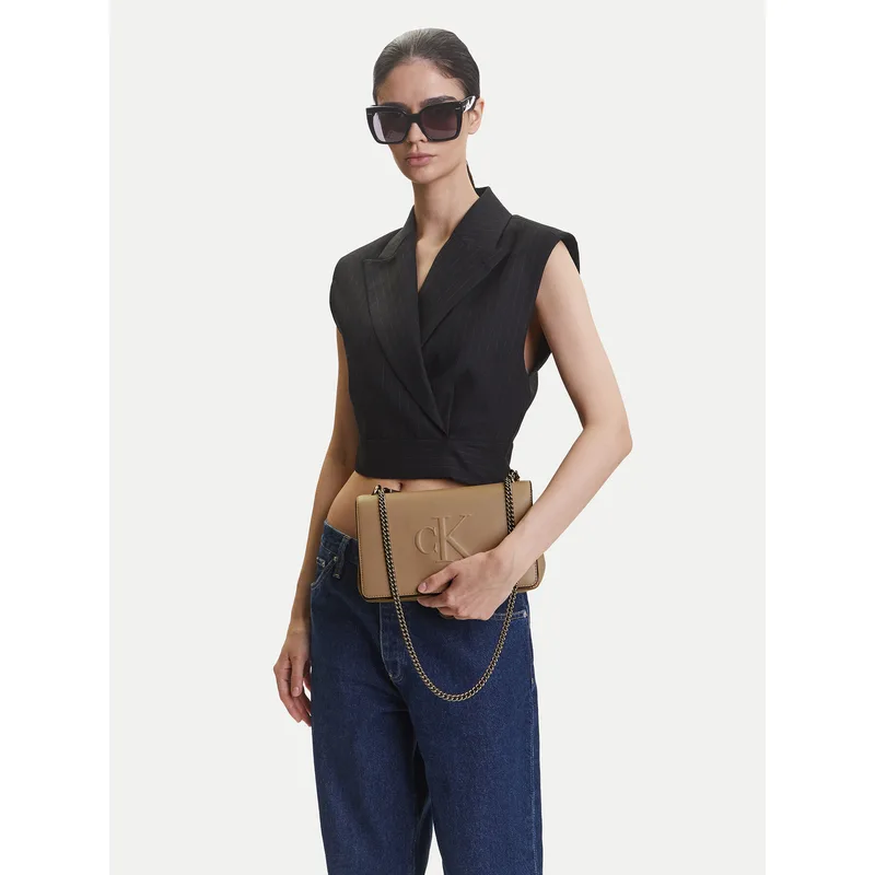 Τσάντα Calvin Klein Jeans Sculpted Ew Flap25 Shoulder Bag LV04K3035G Μπεζ