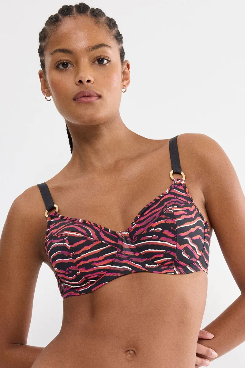Triumph γυναικείο μαγιό bikini top με μπανέλα χωρίς φορμάρισμα Summer Wild W 01 (D,E,F,G Cup)-10226562-M004