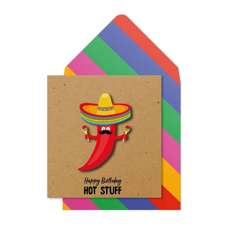 Ευχετήρια Κάρτα Γενεθλίων"Happy Birthday Hot Stuff" Chilli TG023