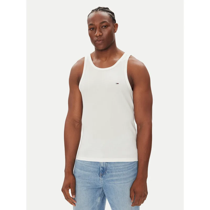 Tommy Jeans Tank top Classic Flag DM0DM21927 Λευκό Slim Fit