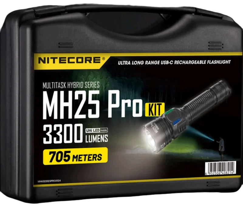 Nitecore MH25 Pro Hunting Kit - Αδιάβροχος Επαναφορτιζόμενος Φακός LED Multi Task Hybrid με Βάση GM02 Pro για Όπλο & Διακόπτη RSW1 Pro - 3300 Lumens - Μπαταρία 5300 mAh - Black (6952506408214)