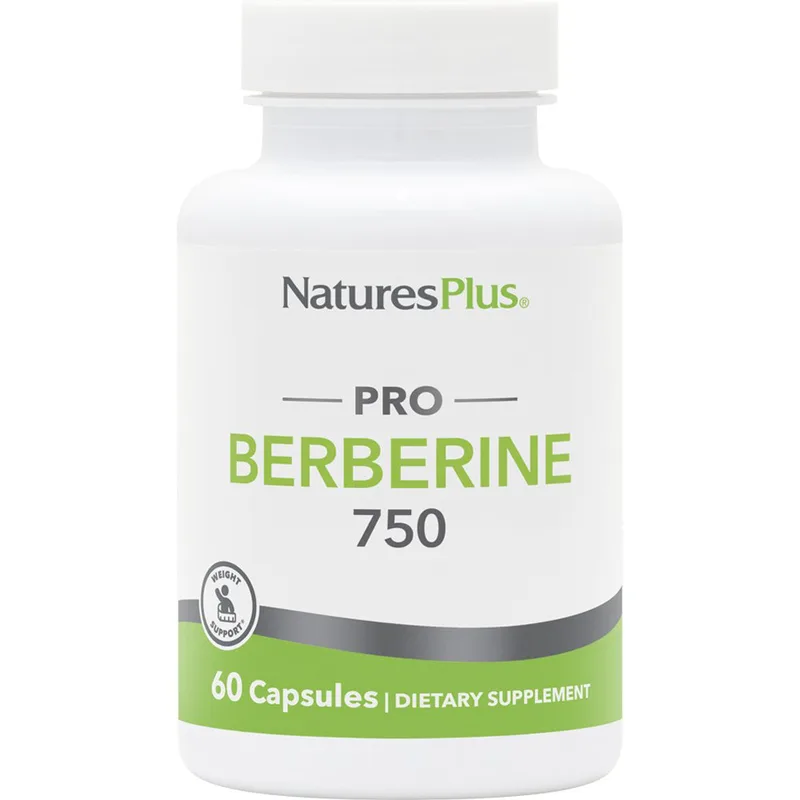 Natures Plus Pro Berberine 750mg Συμπλήρωμα Διατροφής Φυτικής Βερβερίνης για Υγιή Επίπεδα Σακχάρου στο Αίμα, Υποστήριξη του Καρδιαγγειακού Συστήματος & Μεταβολισμό Λίπους 60caps