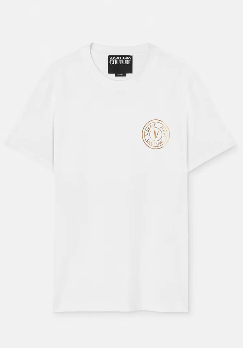 Versace Jeans Couture Κοντομάνικη T-shirt της σειράς V-Emblem - 78GAHT00 78UP600 G03 White