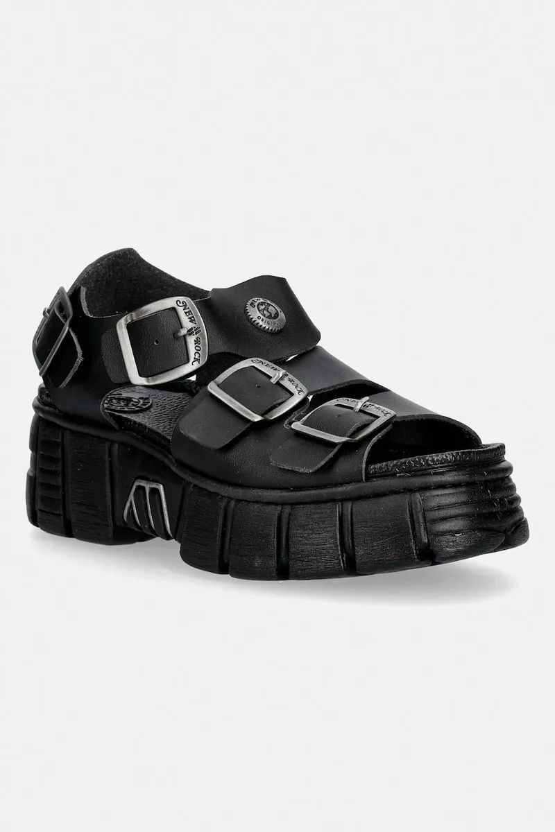 Πέδιλα New Rock VEGAN NEGRO GRUESO, TOWER CASCO NEGRO LAT