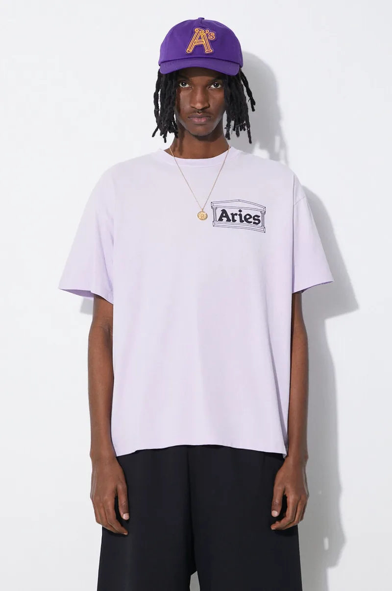 Βαμβακερό μπλουζάκι Aries Sunbleached Temple SS Tee