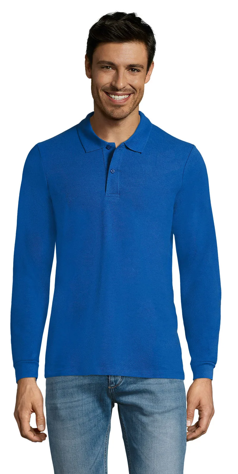 Ανδρικό μακρυμάνικο πόλο πικέ Sol's Perfect LSL Men - 02087 Royal Blue
