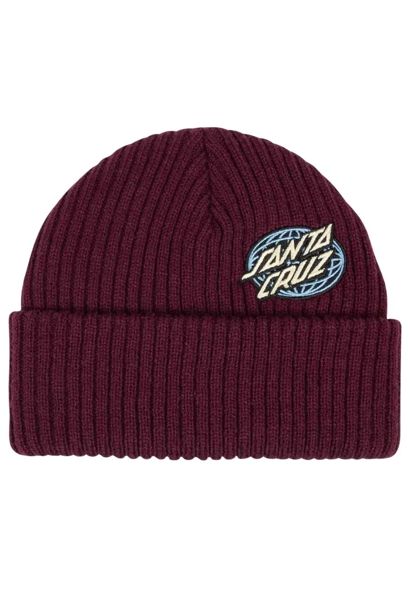 SANTA CRUZ Unisex Σκούφοι Global Oval Dot Beanie - Μπορντό-SCA-BNE-9535