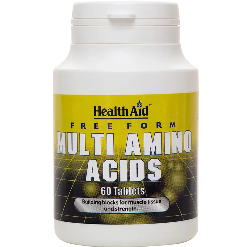 Health Aid Multi Amino Acids Συμπλήρωμα Διατροφής Αμινοξέων σε Ελεύθερη Μορφή για Αύξηση Μυϊκής Μάζας & Ενδυνάμωση 60tabs