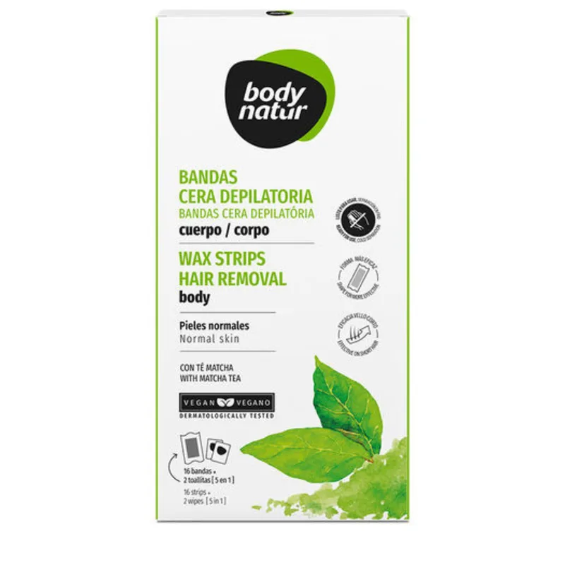 Body Natur Matcha Tea Body Depilatory Wax Bands 16 U