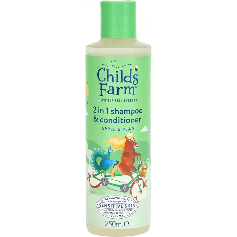 Childs Farm Apple & Pear 2 in 1 Shampoo & Conditioner Παιδικό Σαμπουάν & Μαλακτική Κρέμα Μαλλιών 2 σε 1 με Άρωμα Μήλο & Αχλάδι 250ml