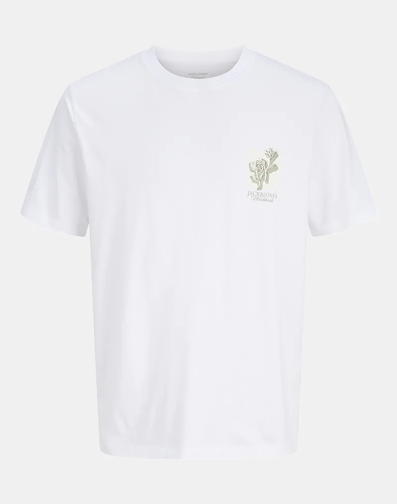 JACK&JONES JORMONTAUK CHESTIE TEE SS CREW NECK FST 12297889-BRIGHT WHITE White