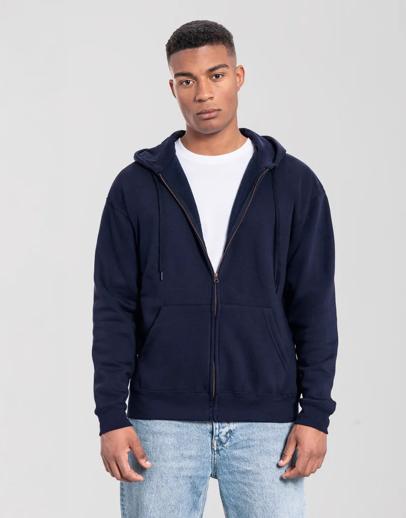 Ζακέτα Φούτερ με Κουκούλα 0622860 Fruit of the Loom Iconic Premium Deep Navy