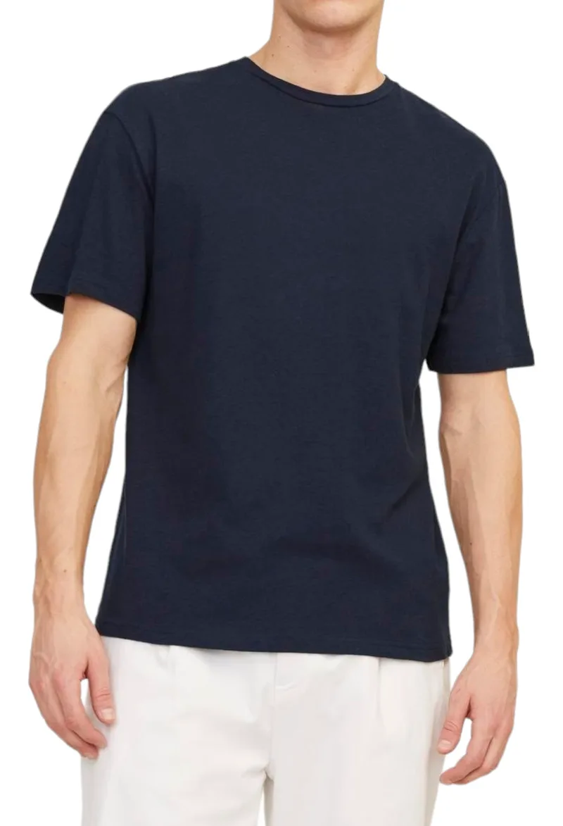 Μπλούζα Κοντομάνικη Jack & Jones Jprcc Soft Linen Blend 12252797-Night Sky Ανδρικό