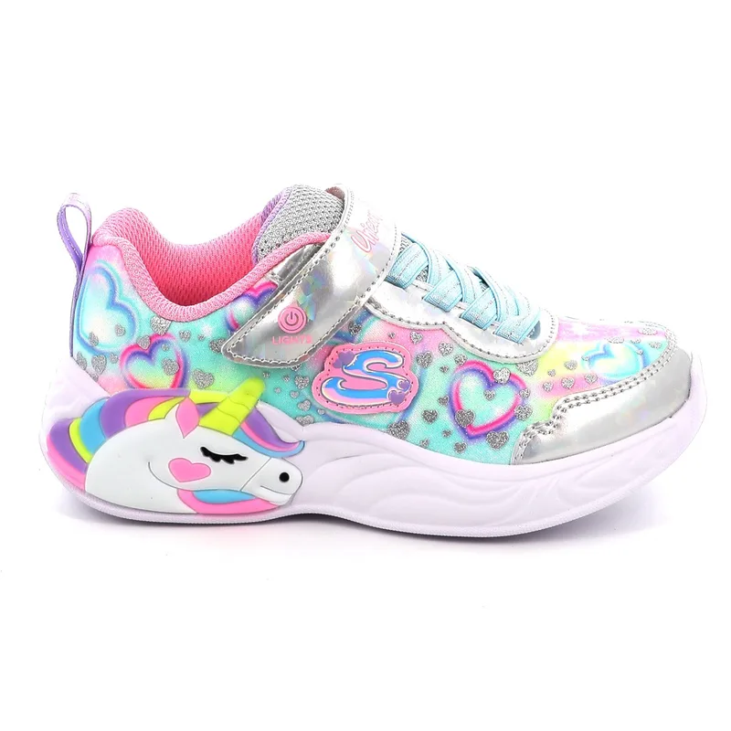 Παιδικό Αθλητικό Παπούτσι για Κορίτσι Skechers Heart Sparkles με Φωτάκια On/Off Χρώματος Πολύχρωμο 303063L-SMLT
