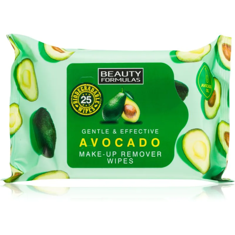 Beauty Formulas Avocado υγρά μαντηλάκια 25 τμχ
