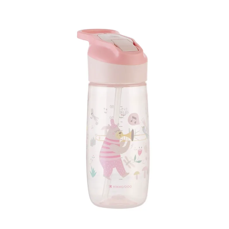 Παγούρι 450ml Με Καλαμάκι Kikka Boo Music Fest Clear Ροζ