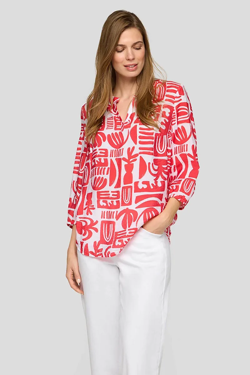 Rabe γυναικεία μπλούζα με all-over print - 56-124106 Κοραλί