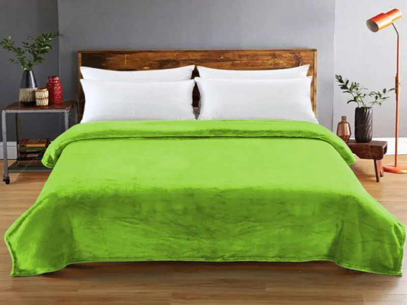 Κουβέρτα Ημίδιπλη Βελουτέ Πράσινη Super Soft Mink Γαρύφαλλο 160x220