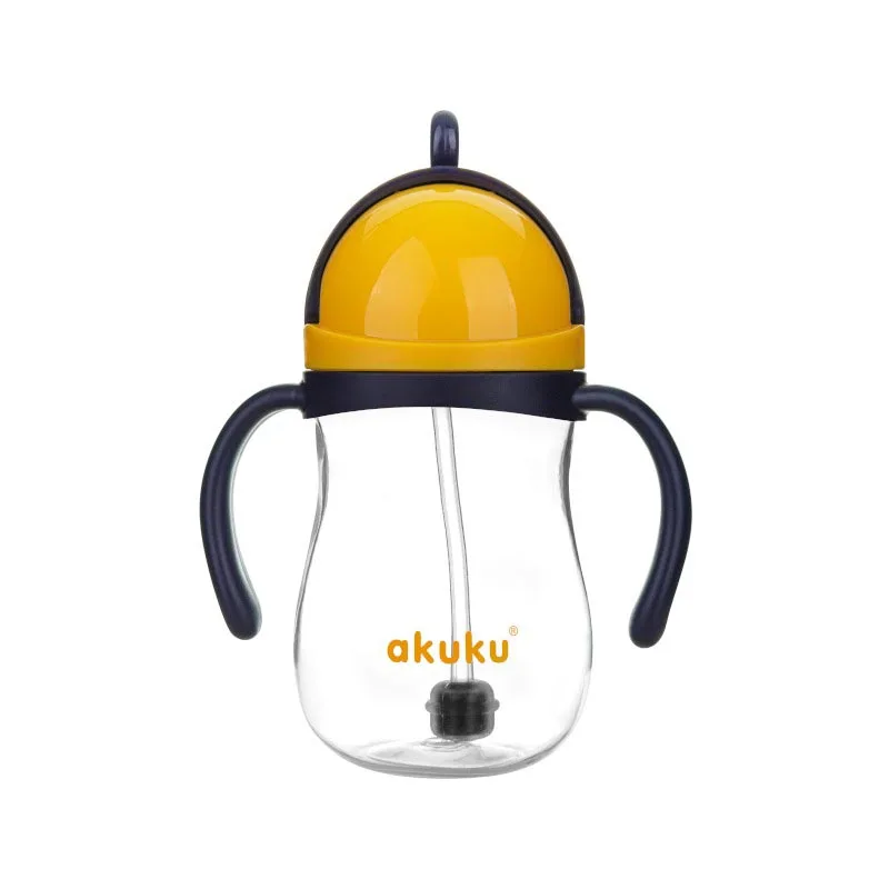 Ποτήρι Εκπαιδευτικό 280ml Με Καλαμάκι Akuku Navy Blue/Yellow A0165