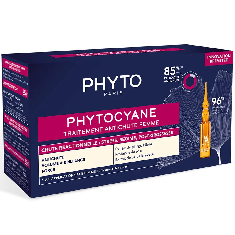 Phyto Phytocyane Anti-Hair Loss Treatment for Women Θεραπεία Κατά της Γυναικείας Αντιδραστικής Τριχόπτωσης 12amp x 5ml