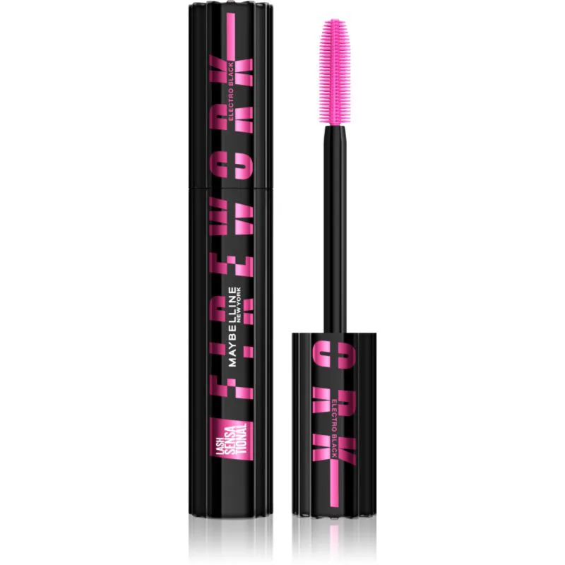 MAYBELLINE NEW YORK Lash Sensational Firework μάσκαρα για επιμήκυνση, περιστροφή και όγκο έξτρα μαύρο απόχρωση Electro Black 10 ml