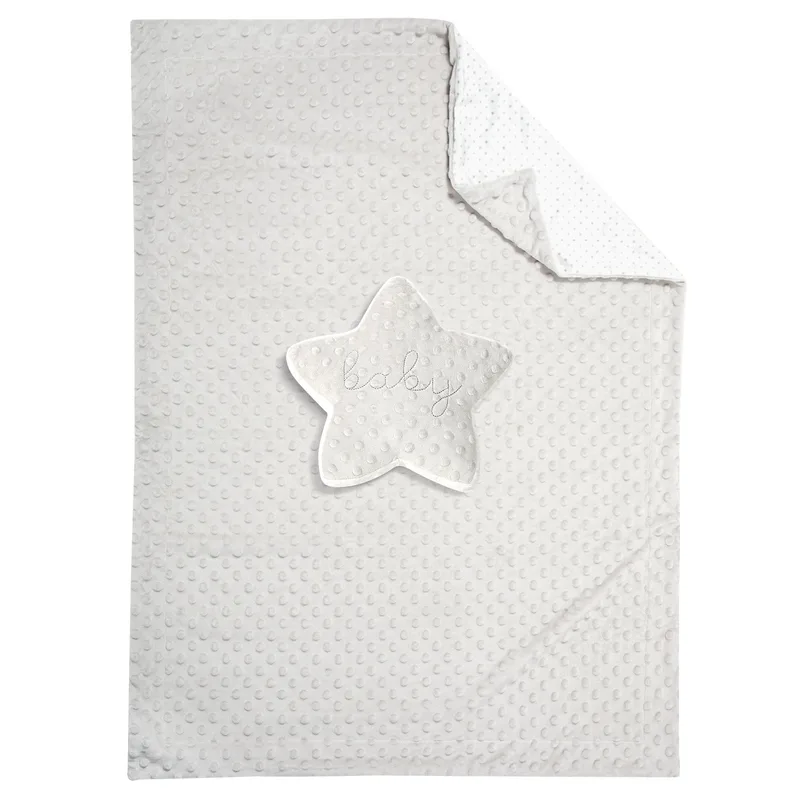 Κουβέρτα Fleece Αγκαλιάς-Λίκνου 75x100εκ. Essential Baby 8846 Γκρι-Λευκή Greenwich Polo Club (Ύφασμα: Polyester, Χρώμα: Λευκό, Μέγεθος: Λίκνου) - Greenwich Polo Club - 220511708846