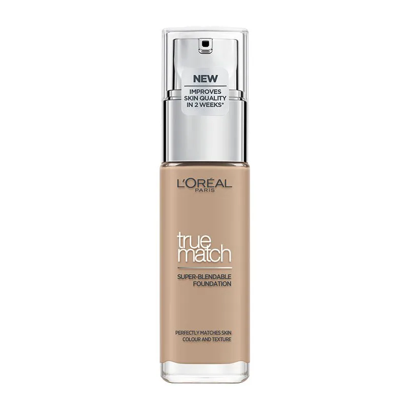 L'Oreal Paris True Match Foundation 30ml Υγρό Make up που Καλύπτει τις Ατέλειες, Περιποιείται & Φροντίζει την Επιδερμίδα - 4N Μπεζ