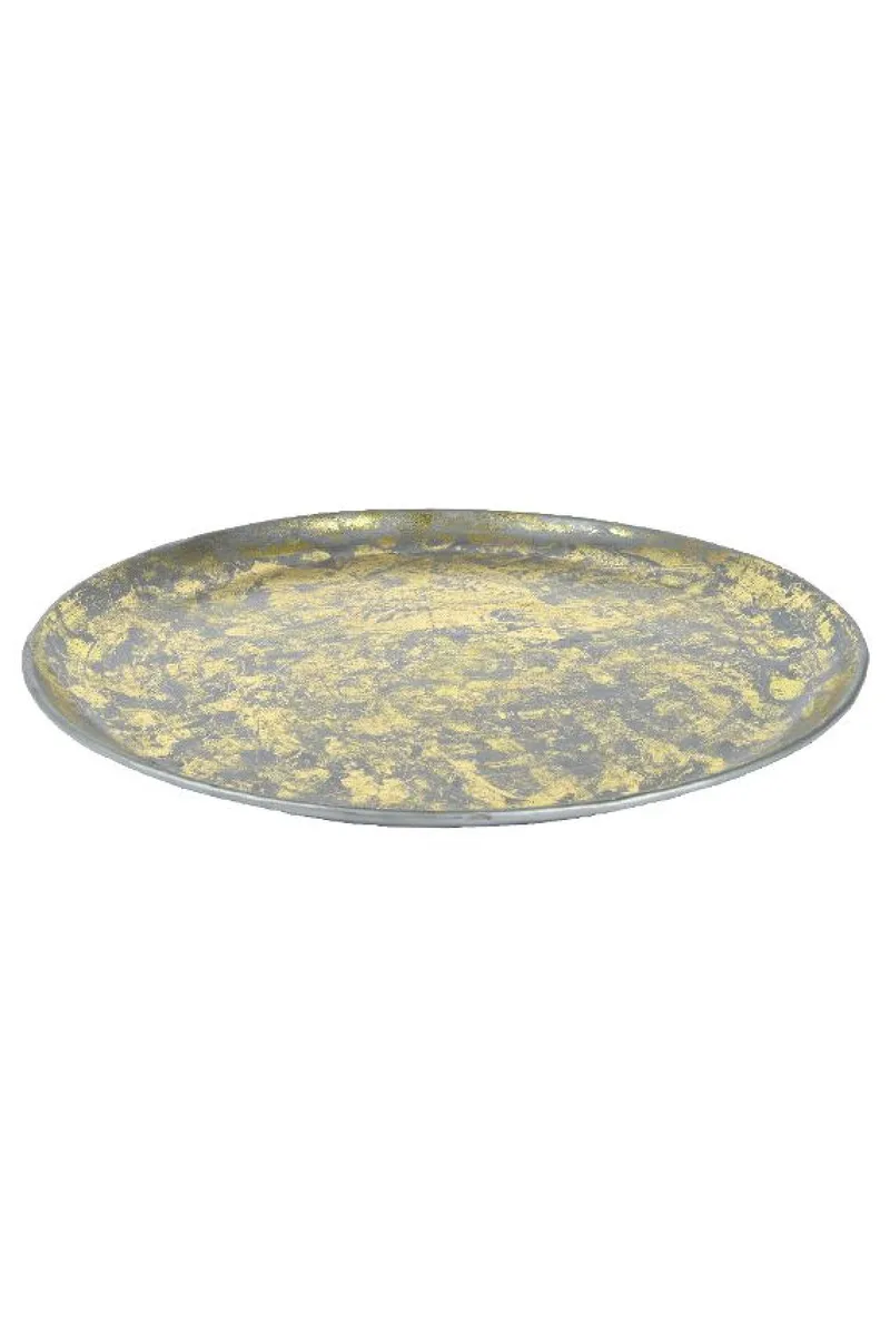 Δισκος Μεταλλικος Χρυσος Antique 35.5Cm 35.5x35.5x2.5cm Μονόχρωμο Kaeming