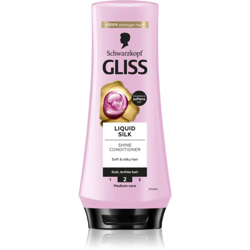 Schwarzkopf Gliss Liquid Silk αναγεννητικό βάλσαμο για την ενίσχυση και λάμψη μαλλιών 200 ml