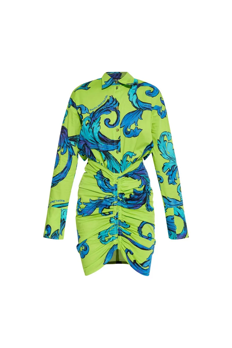Versace Jeans Couture γυναικείο mini φόρεμα με print - 78HAO902NS644 Πράσινο Lime