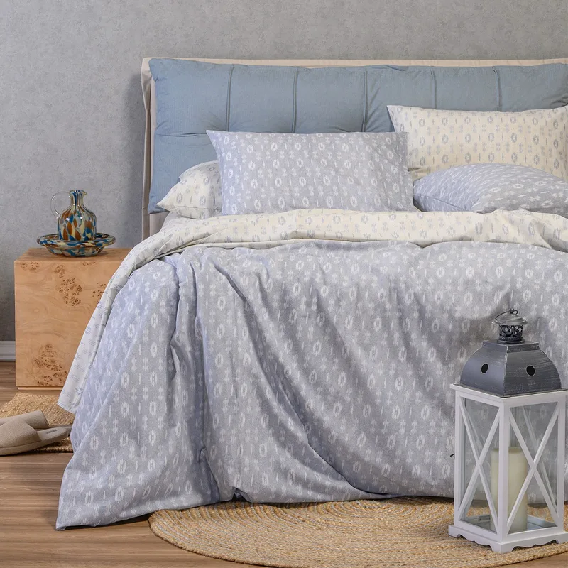 Σετ σεντονια διπλα river light grey casual line (205x270)