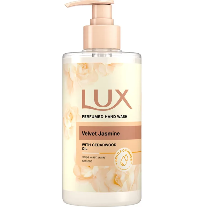 Lux Perfumed Hand Wash Velvet Jasmine with Cedarwood Oil Κρεμοσάπουνο με Έλαιο Κέδρου & Άρωμα από Άνθη Εξωτικών Λουλουδιών 380ml