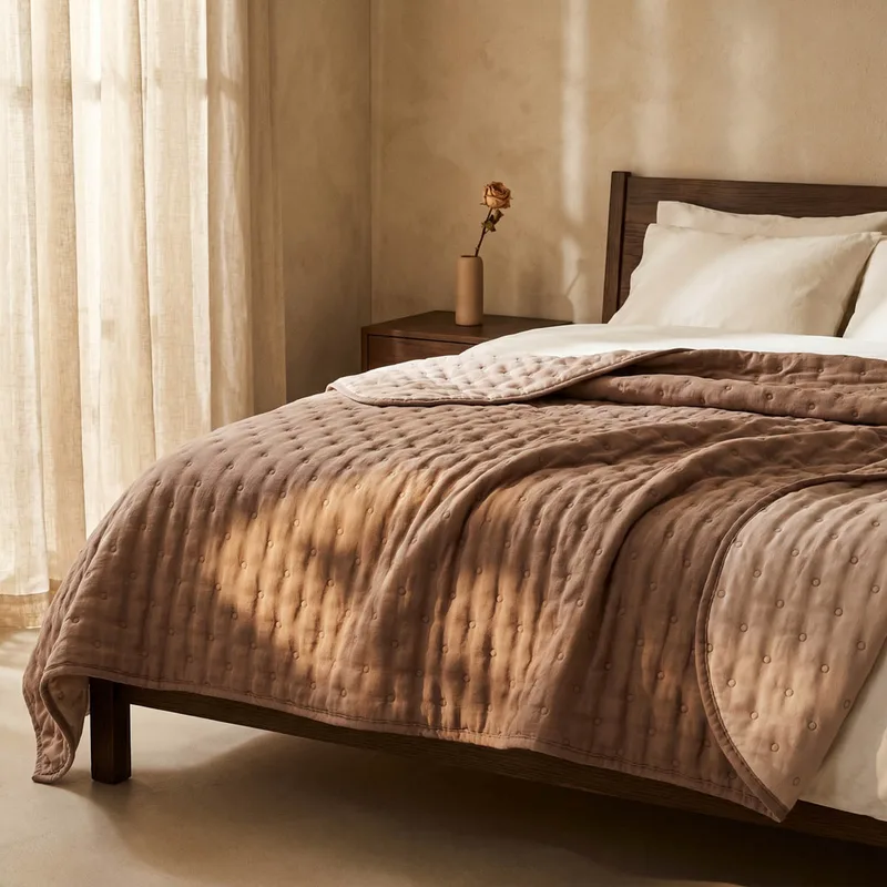 Κουβερλί Υπέρδιπλο (220x230) 2 Όψεων Easy Home Μπεζ