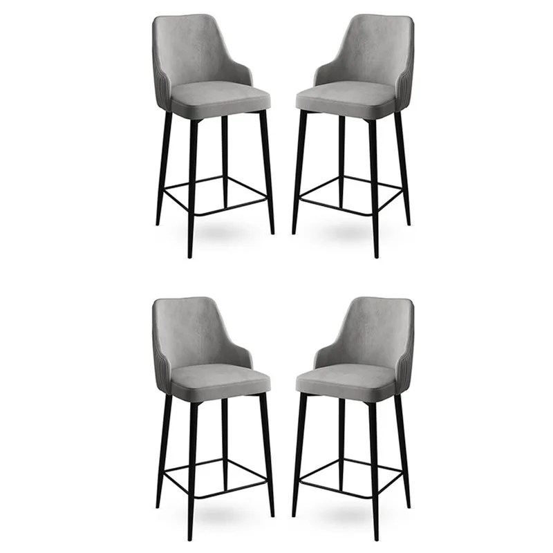 Σετ Σκαμπό Μπαρ (4 Τμχ) Enox - Grey, Black 240Chr1307 (45x105x43 cm)