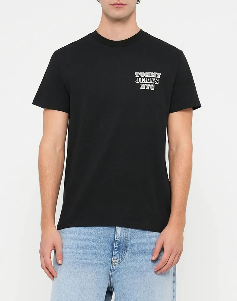 TOMMY JEANS TJM SLIM ENTRY BILLS SS TEE DM0DM22321-BDS Black
