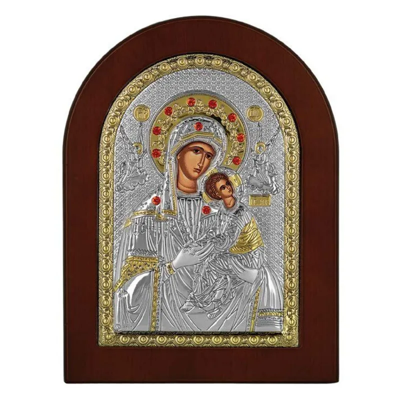 Ασημένια Εικόνα Aμόλυντος σε Καφέ Ξύλο RMA/E1115BX