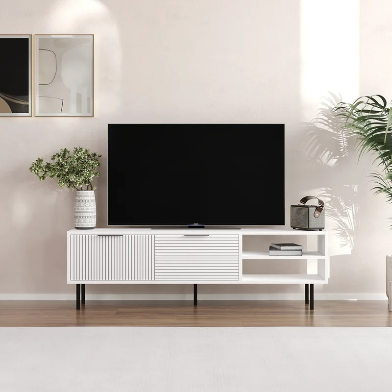 Έπιπλο Τηλεόρασης Venus - White 327Ods1325 (150x45x30 cm)