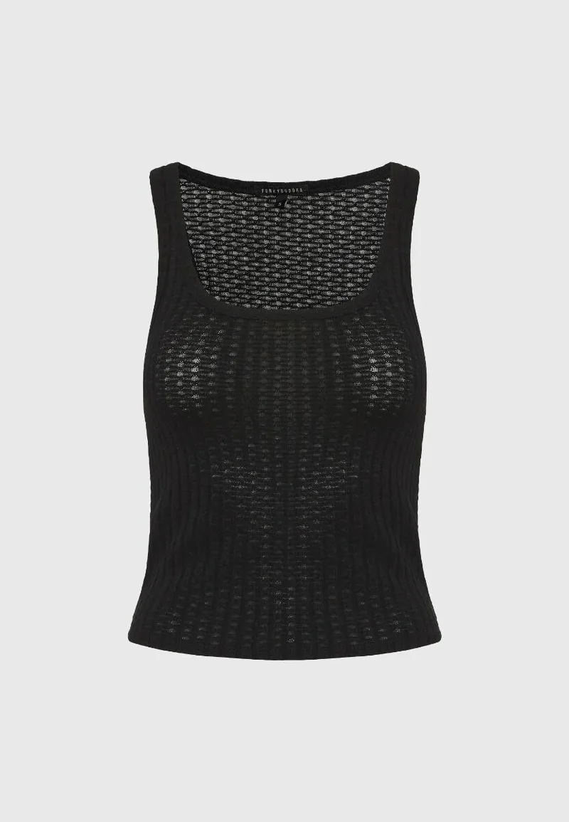 Funky Buddha Γυναικείο Rib Tank Top FBL013-110-17 Μαύρο