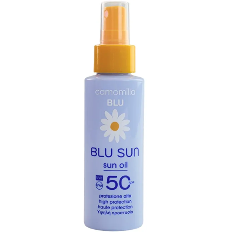 Camomilla Μπλε Sun Light Dry Touch Texture Spf50 Sunscreen Body Oil Αντηλιακό Λάδι Σώματος Υψηλής Προστασίας με Εξαιρετικά μη Λιπαρή Ελαφριά Υφή 100ml