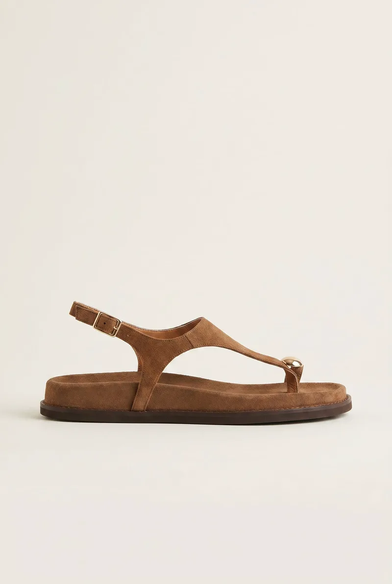 IRIS Toe Ring Sandals Buckle Strap - OLI SAND - Taupe Σουέτ