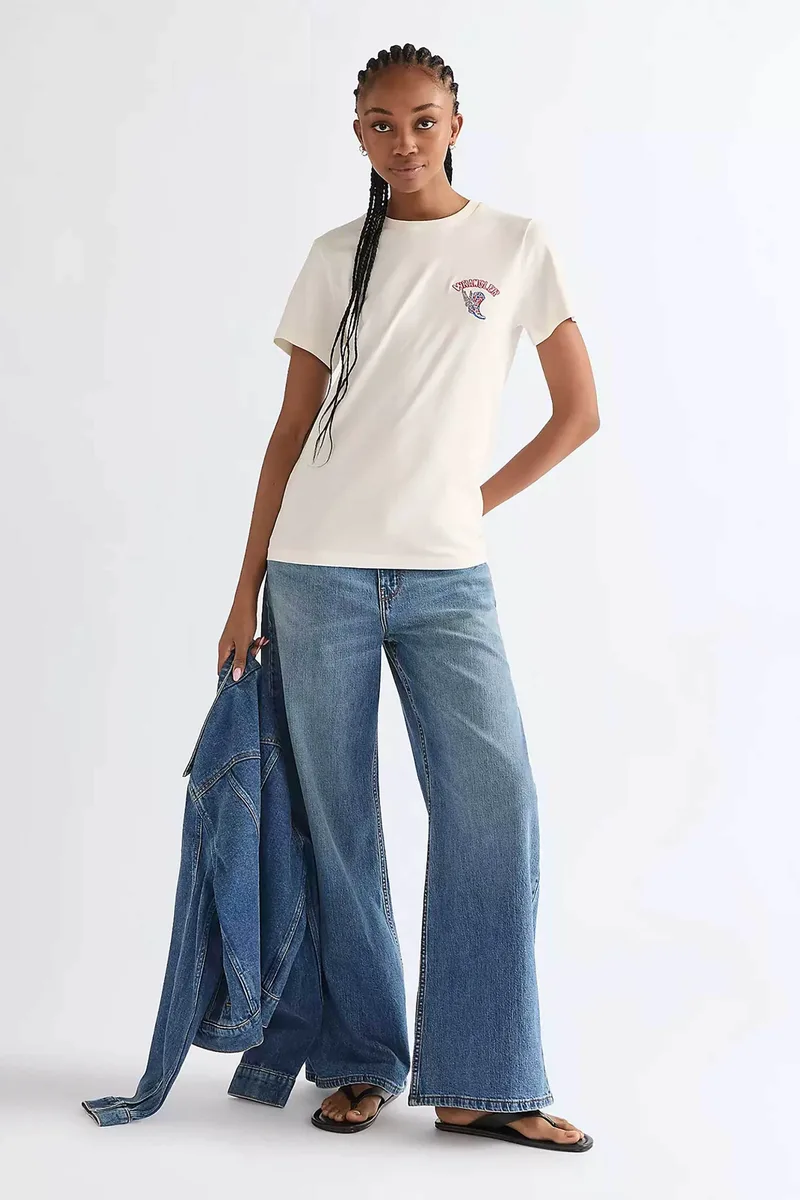 Wrangler® γυναικείο τζιν παντελόνι low rise πεντάτσεπο Loose Ultra Barrel Fit - 112379736 Denim Blue