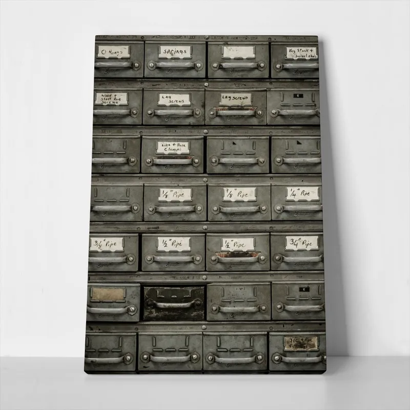 Πίνακας σε Καμβά RUSTIC FARMHOUSE FILE CABINET