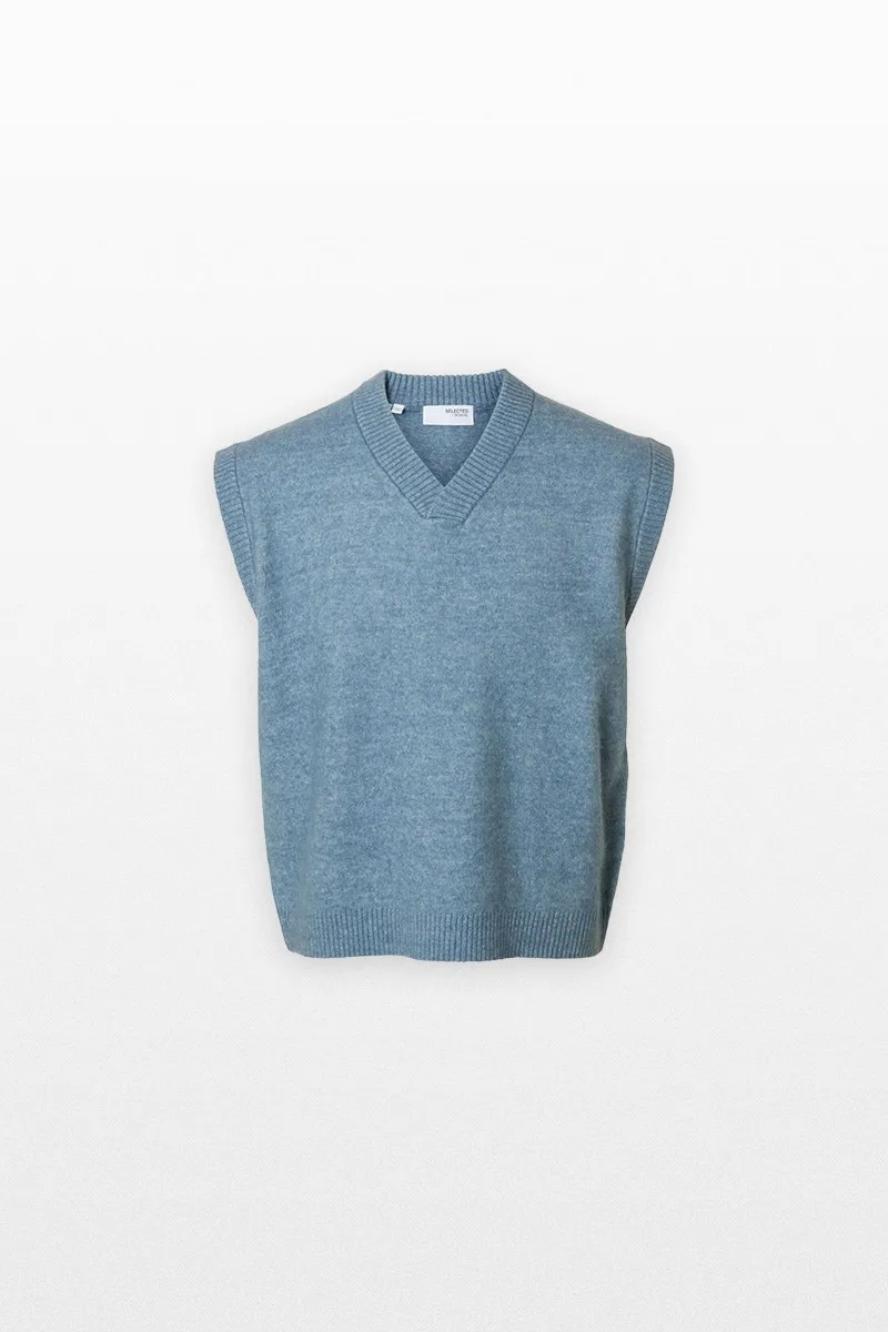SELECTED HOMME Ανδρικό Μπλε Relaxed Fit Knitted Vest