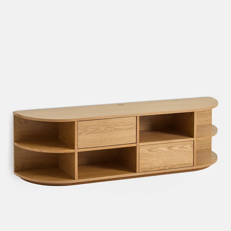 Κρεμαστό έπιπλο τηλεόρασης με επένδυση δρυός