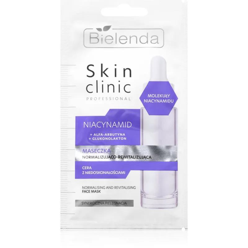Bielenda Skin Clinic Professional Niacinamide αναζωογονητική μάσκα νύχτας για ανανέωση της επιδερμίδας για προβληματική επιδερμίδα, ακμή 8 γρ