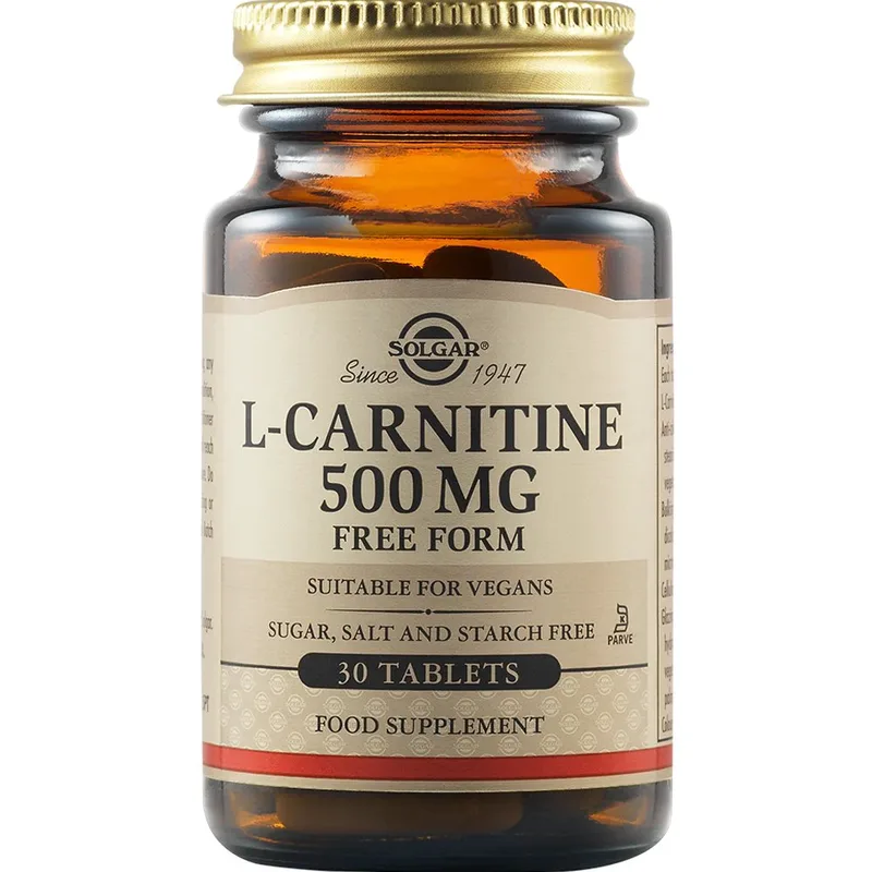 Solgar L-Carnitine 500mg Συμπλήρωμα Διατροφής Αμινοξέος Καρνιτίνης για Έλεγχο Επιπέδων Λίπους & Αποκατάσταση μετά από Έντονη Αθλητική Δραστηριότητα 30tabs