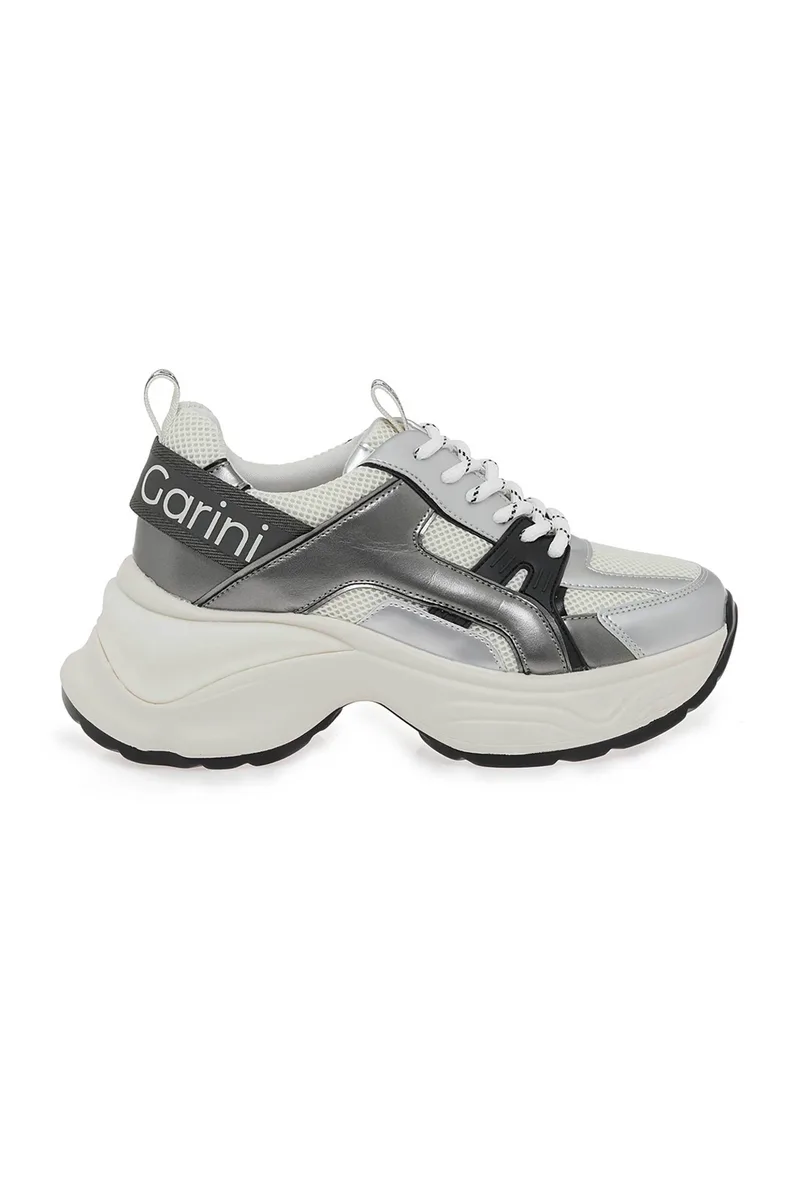 Renato Garini γυναικεία sneakers με γυαλιστερές λεπτομέρειες - W119R24530T4 Ασημί
