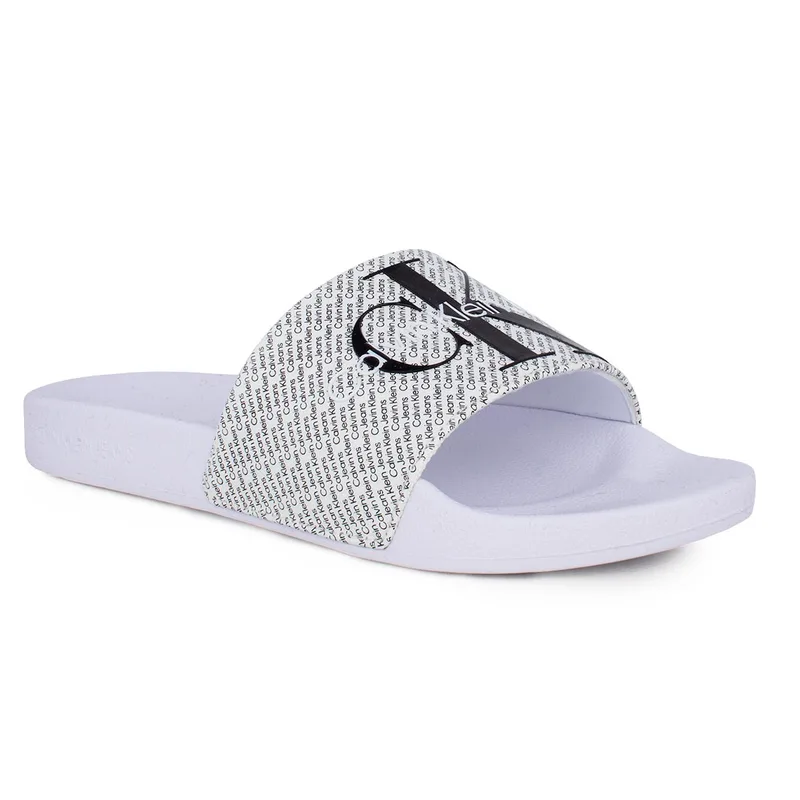 Γυναικείες Παντόφλες Calvin Klein Slide YW0YW01407 01W Λευκό Μαύρο