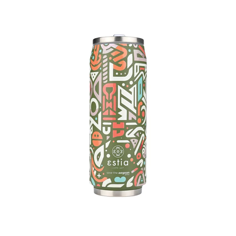 Θερμός-Ποτήρι Ανοξείδωτο Geovivid Save The Aegean Estia 500ml-7x19εκ. 01-22679 (Υλικό: Ανοξείδωτο) - estia - 01-22679