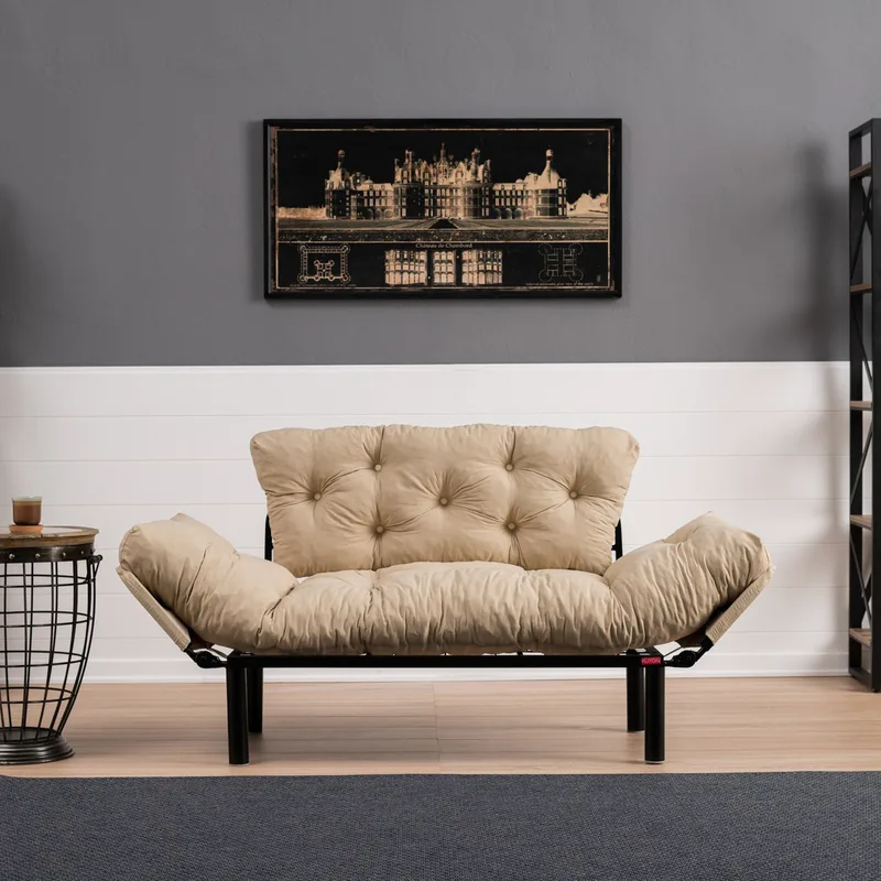 Διθέσιος Καναπές-Κρεβάτι Nitta - Cream 859Ftn1216 (155x85x70)